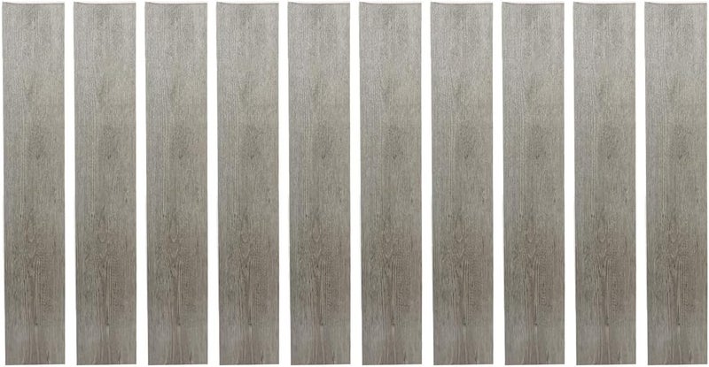 Achim Vinyl Peel and Stick Floor Tile, Self-Adhesive Wood Plank, 10-Pack (15 Square Feet) - 6 Inch Width, 36 Inch Length, 1.2mm - Light Grey Oak - Easy DIY Nexus Planks for Any Room by Home Decor - Image 1